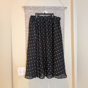 Vintage Chaus Black Polka Dot Maxi Skirt
